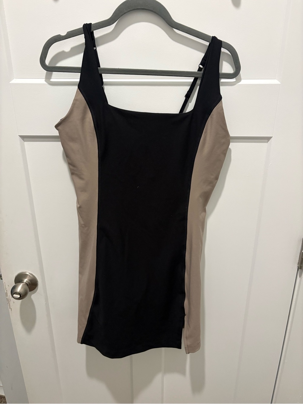 Black and Taupe Colorblock Tank Athletic Dress AbercrombieYPB